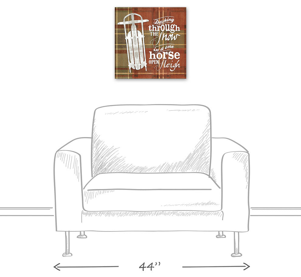Dashing Through the Snow Canvas Wall Art, 16"x16"
