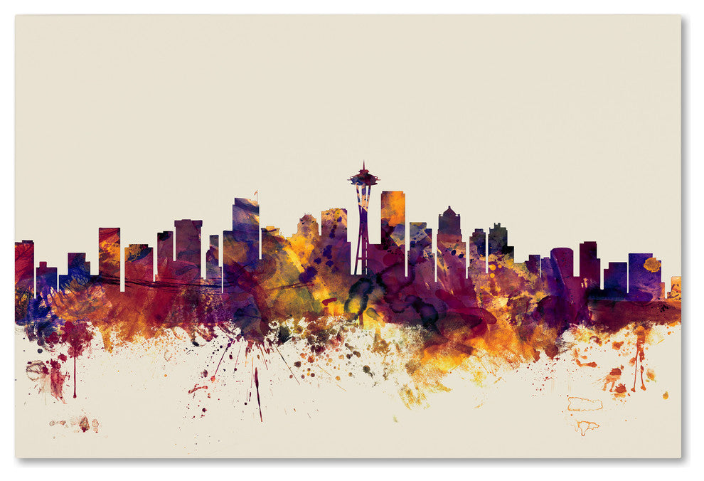 'Seattle, Washington Skyline' Canvas Art by Michael Tompsett