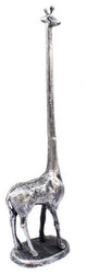 Rustic Silver Cast Iron Giraffe Paper Towel Holder 19"