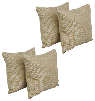 17" Jacquard Throw Pillows With Inserts, Set of 4, Banyan Camel