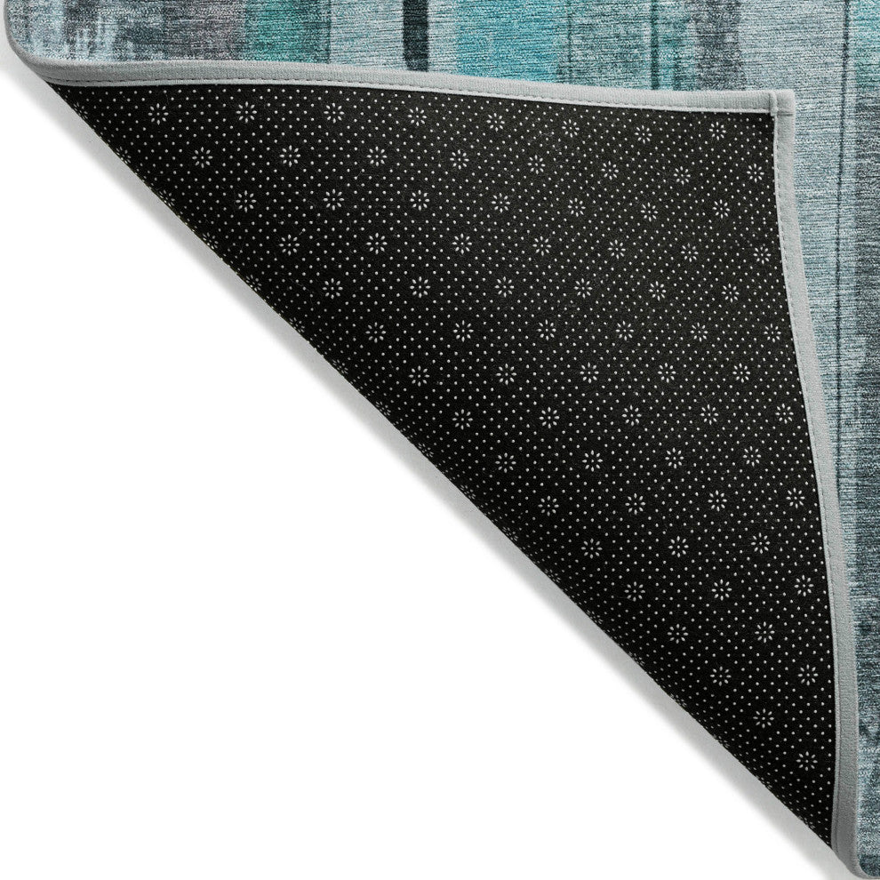 Machine Washable Indoor/Outdoor Chantille ACN1874 Teal 3' x 5' Rug
