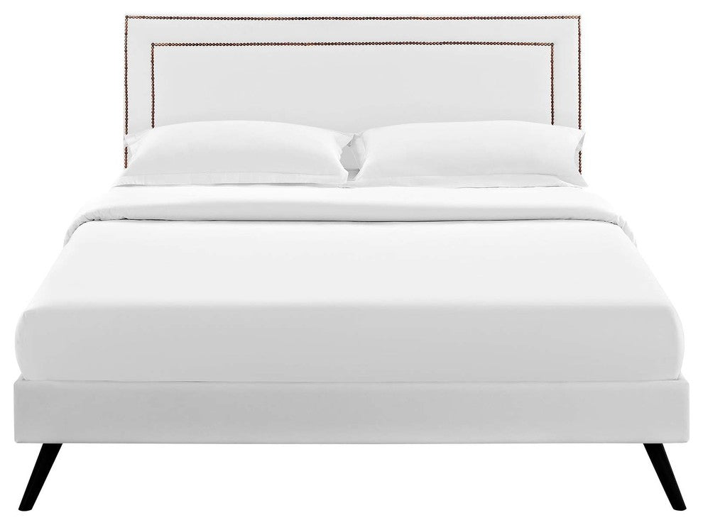 Virginia Queen Platform Bed with Round Splayed Legs