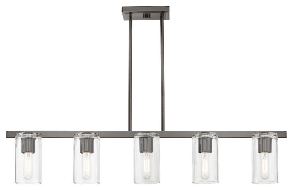 Clarion 5 Light Black Chrome Linear Chandelier