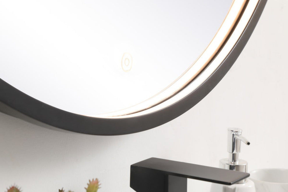 Modern Black Led Mirror, 32"