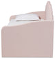 Rankin Modern Light Pink Velvet Daybed, Full Size, With Trundle