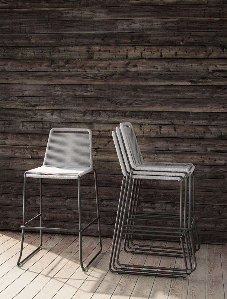 Barclay Bar Stool, White Cord