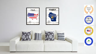 Wisconsin State Flag Canvas, 22"x29"