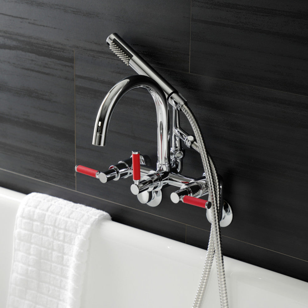 AE8151DKL 7" Adjustable Wall Mount Clawfoot Tub Faucet, Polished Chrome