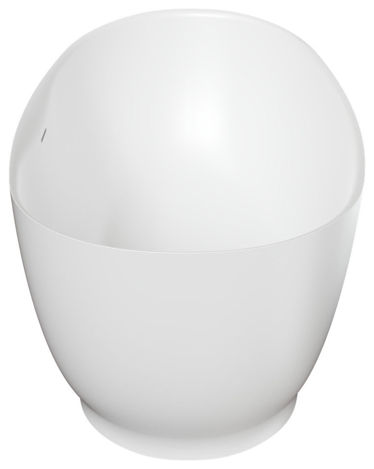 Perlato Vittoria Eco-Lapistone Freestanding Tub, White Satin, 59"