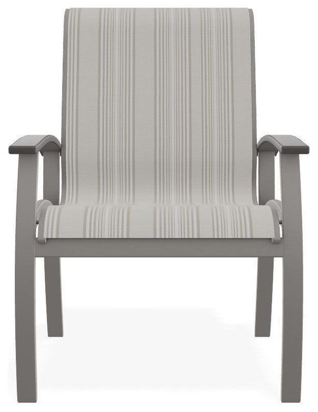 Belle Isle Sling Outdoor Dining Chair, Harbor/Warm Gray