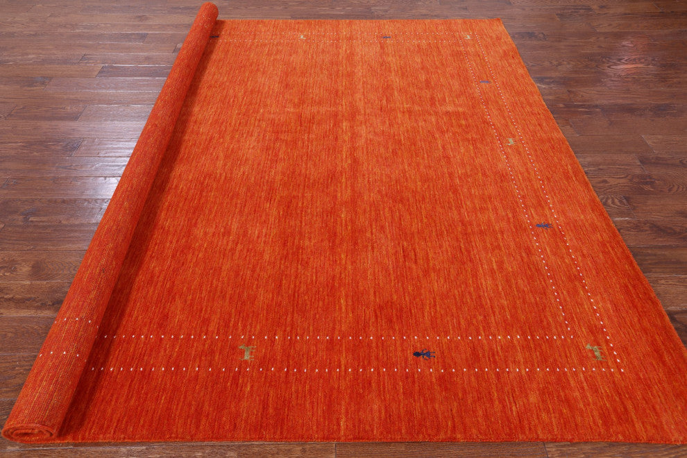 9' Square Handmade Persian Gabbeh Wool Rug Q6977