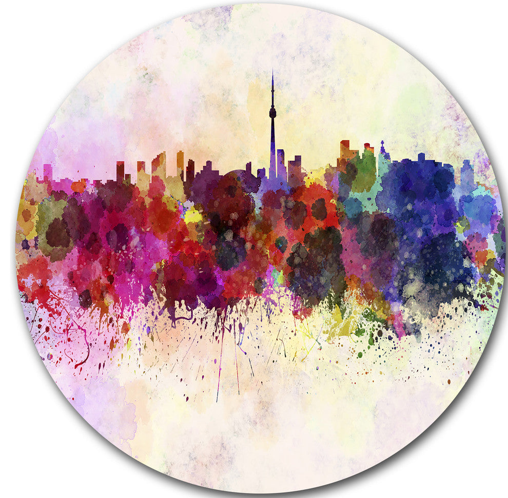 Toronto Skyline, Cityscape Disc Metal Artwork, 36"