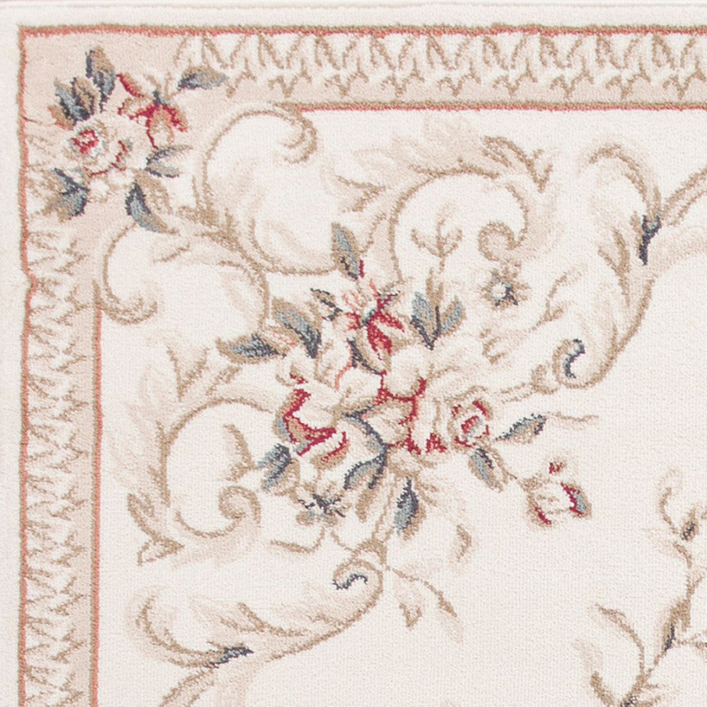 KAS Avalon 5606 Ivory Aubusson Area Rug, 5'3" x 7'7"