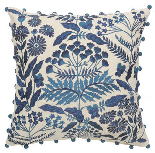 Off-White and Navy Bohemian Throw Pillow