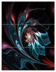 "Blue Abstract Floral Shapes" Metal Wall Art, 3 Panels, 28"x36"