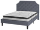 Brighton Tufted Platform Bed w/10" Pocket Spring Mattress,Light Gray-King