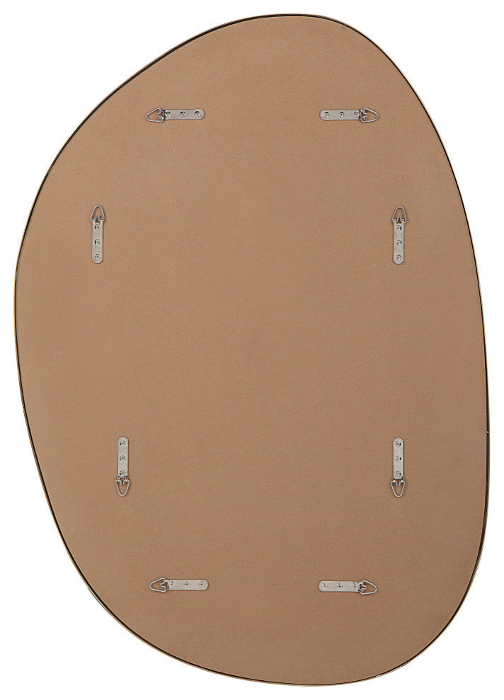 Camona 42" Tall Irregular Rectangular Oval Mirror, Satin Brass
