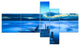 Cloudy Blue Sky with Pier, Seascape Canvas Art Print, 60"x32", 5 panels