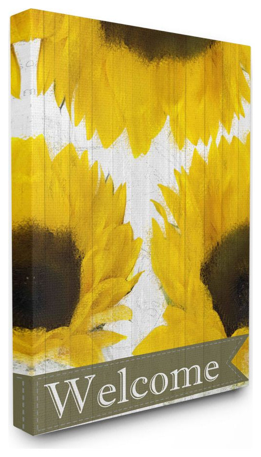 Sunflower Welcome Yellow Flowers Painting, 24"x30"