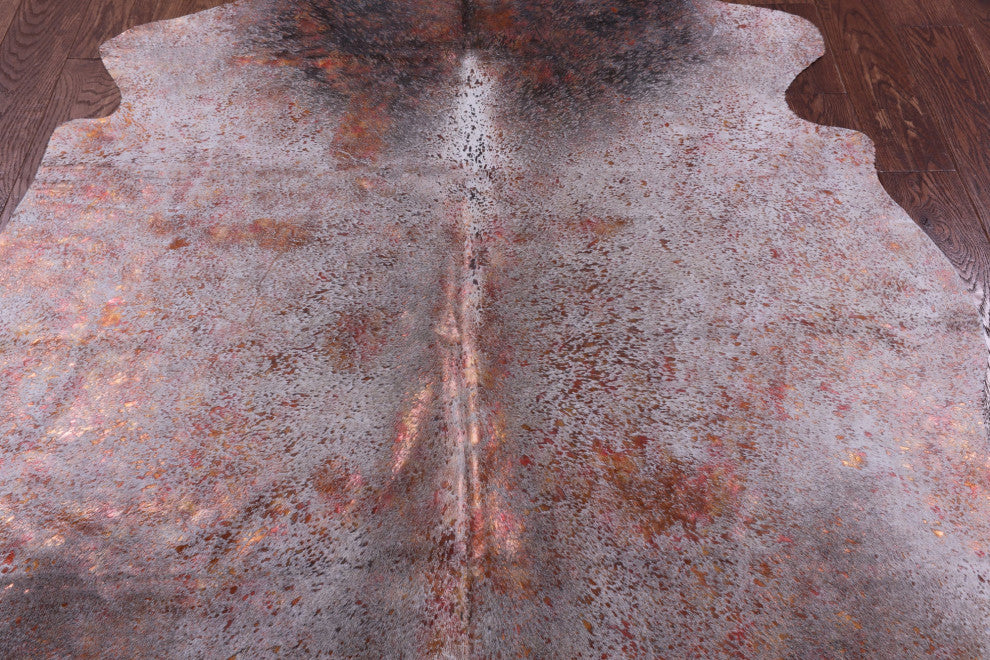 Coral Metallic Cowhide Rug 6' 5" X 5' 1" C2131