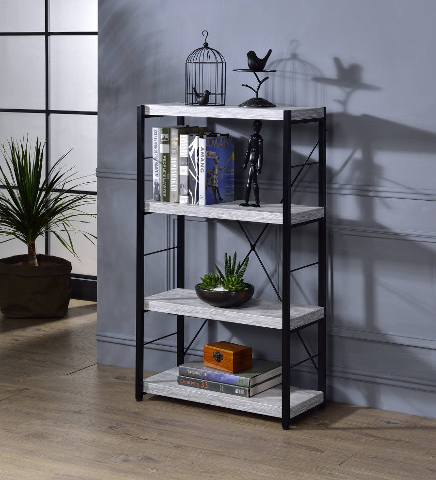 Jurgen Bookshelf, Antique White-Ash and Black