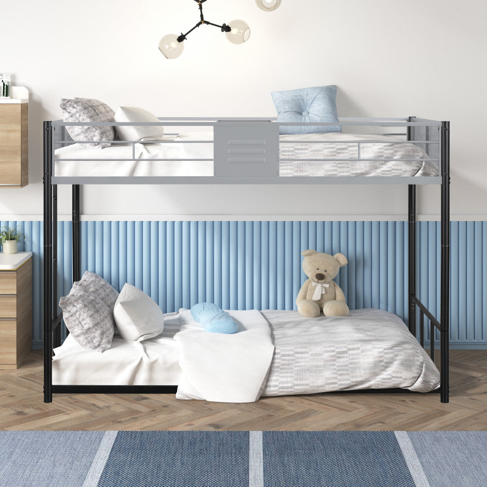 Gewnee Metal Twin over Twin Bunk Bed with Vent Board
