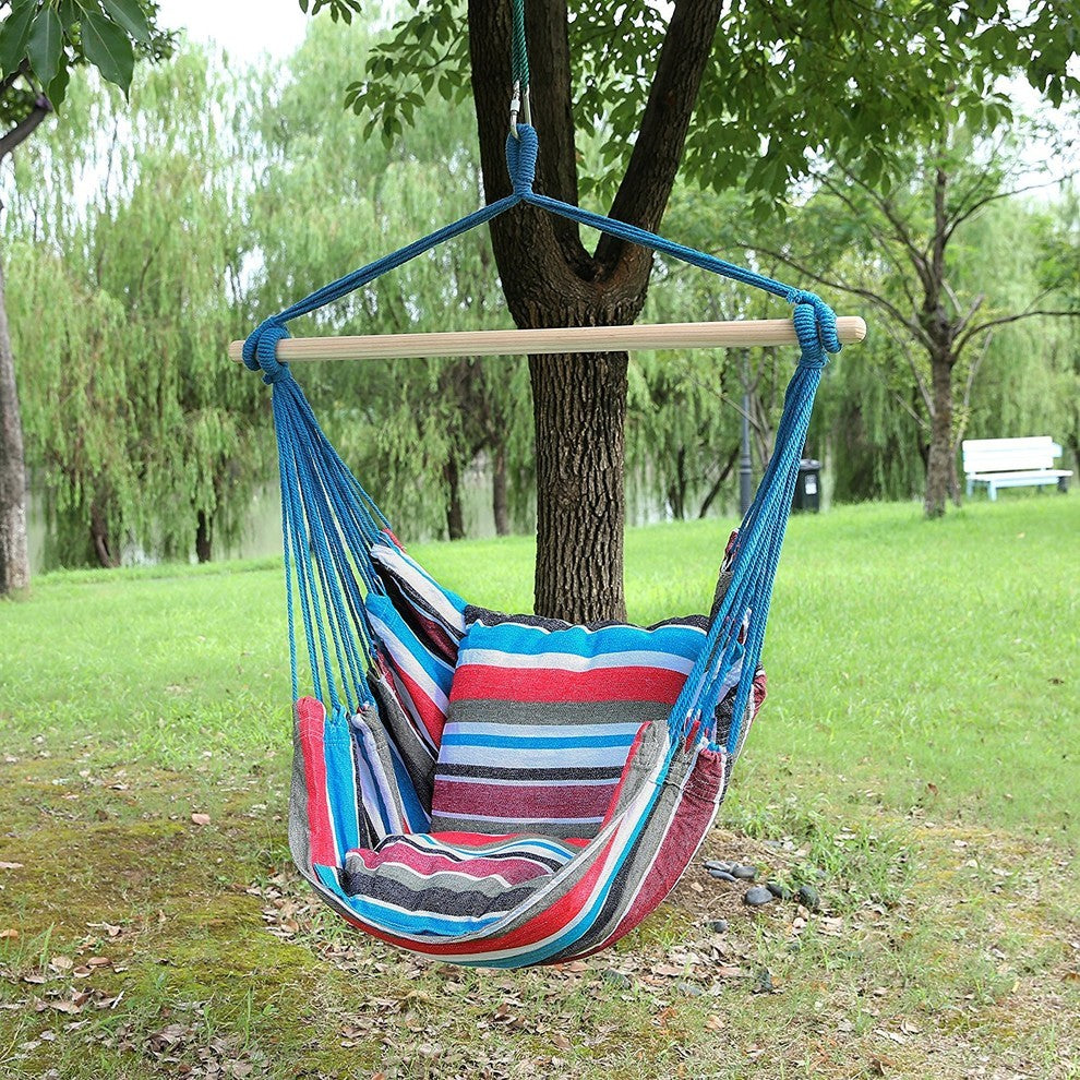 Hanging Hammock Chair, Swing Chair, 40" Wide Seat, Polyester Cotton