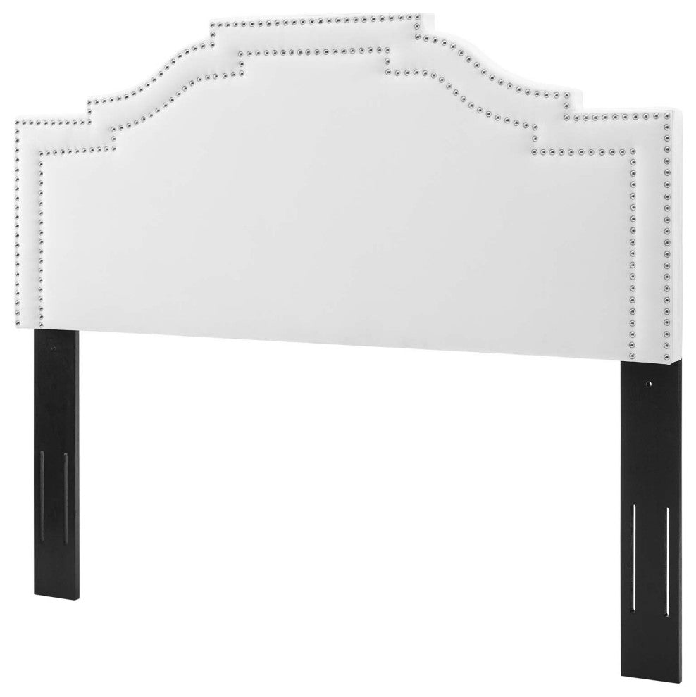 Headboard, Full Queen Size, Velvet, White, Modern Contemporary, Bedroom Master