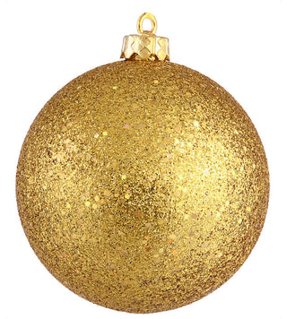 Vickerman 4" Antique Gold Sequin Ball Ornament, 6 per Bag