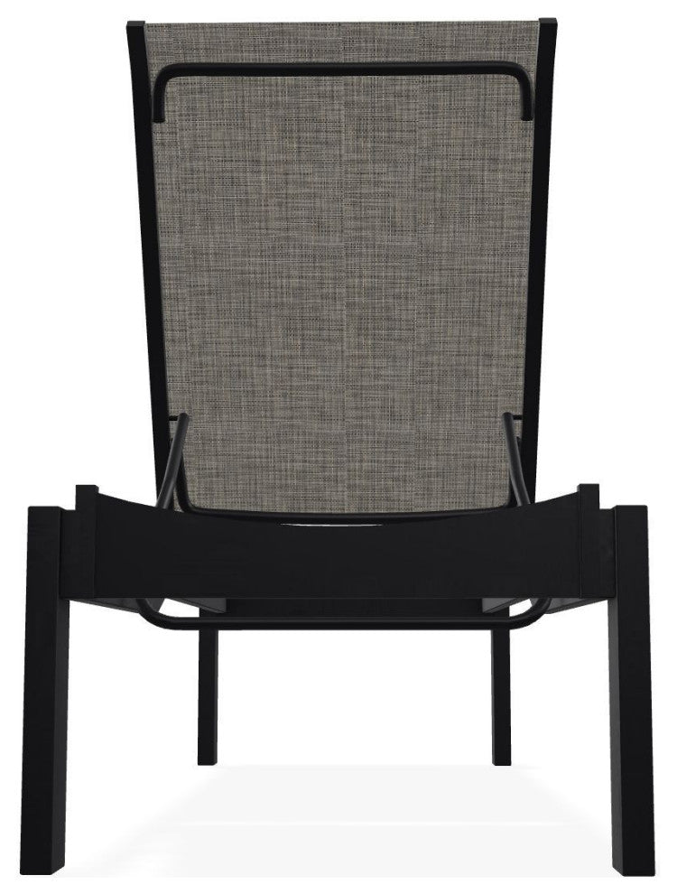 Leeward Sling Stackable Outdoor Chaise Lounge, Storm/Black