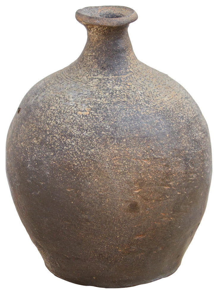 Primitive Ash Glazed Ceramic Bottle