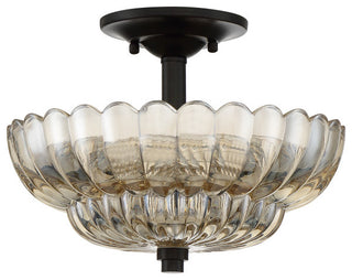 Whitecap 3-Light Semi-Flush Mount, Mottled Cocoa