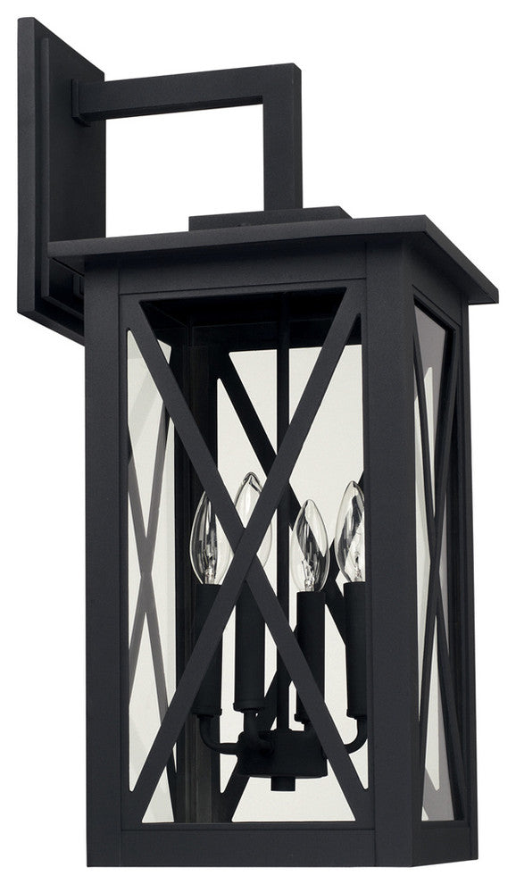 Avondale 4 Light Outdoor Wall Lantern, Black
