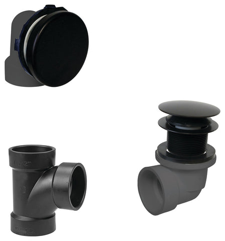 Illusionary Overflow, Sch. 40 ABS Plumbers Pack With Tip-Toe Bath Drain