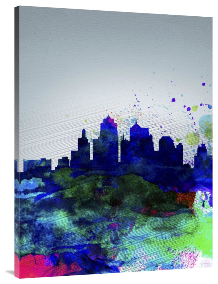 "Kansas City Watercolor Skyline" Fine Art Print