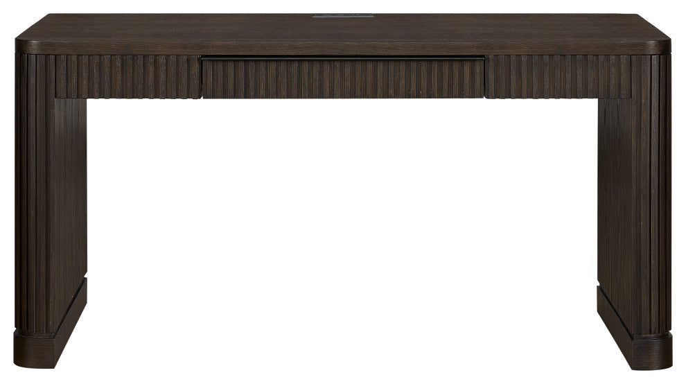 Contemporary Writing Desk, Wood Office Desk, Brown