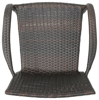 GDF Studio 7-Piece Arthur Outdoor Wicker Dining Set With Acacia Dining Table
