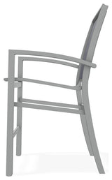Kendall Sling Balcony Height Stackable Outdoor Stool, Collect Indigo/Graphite