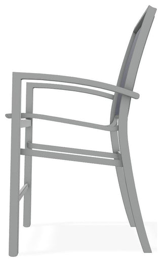 Kendall Sling Balcony Height Stackable Outdoor Stool, Collect Indigo/Graphite