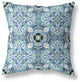 18" Sapphire White Cloverleaf Boho Suede Throw Pillow
