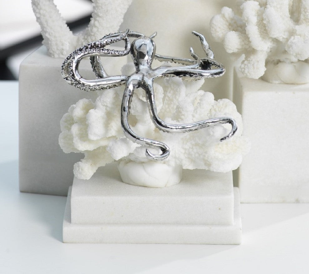 Decorative Octopus Figurine, Silver