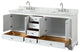 Deborah 80" White Double Vanity, Carrara Marble Top, Square Sinks, No Mirror