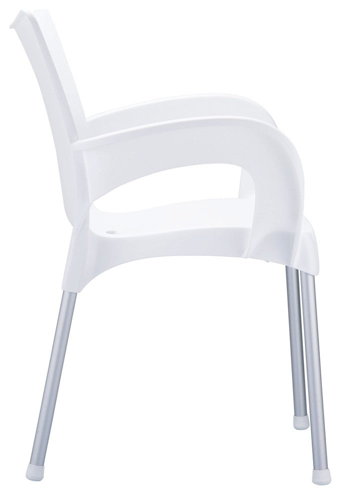 Compamia Romeo Outdoor Dining Armchairs, Set of 2, White