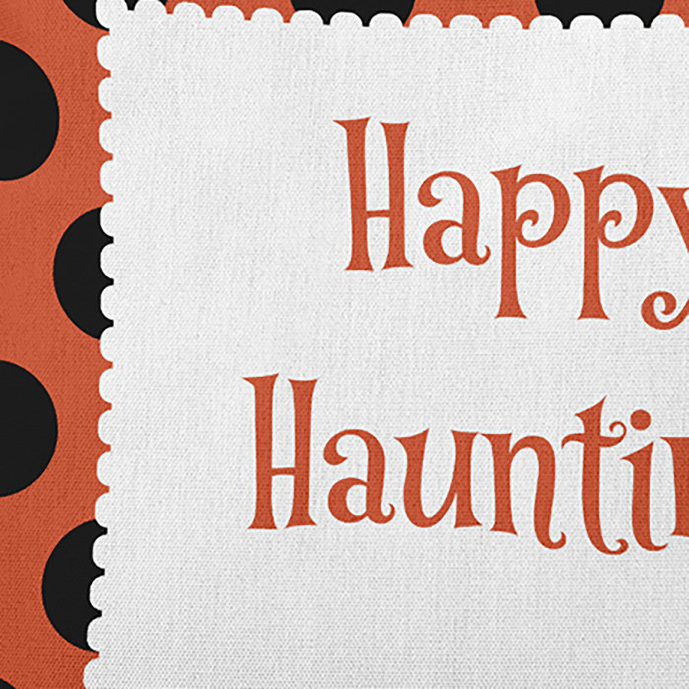 Happy Haunting Dots Accent Pillow, Harvest Orange, 16"x16"