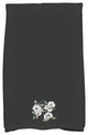 Radiant Rose 18"x30" Black Floral Print Hand Towel