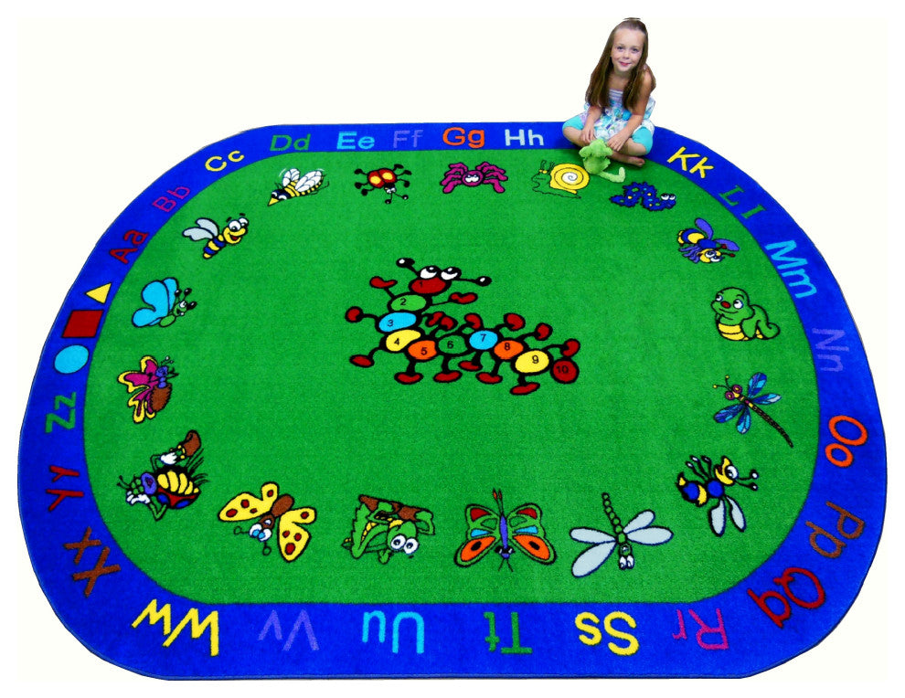 Kritters #1080 5'x8' Children's Educational and Play Rug
