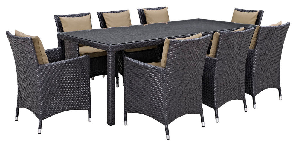 Espresso Mocha Convene 9-Piece Outdoor Patio Dining Set