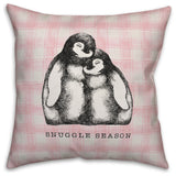Snuggly Penguins 20"x20" Throw Pillow