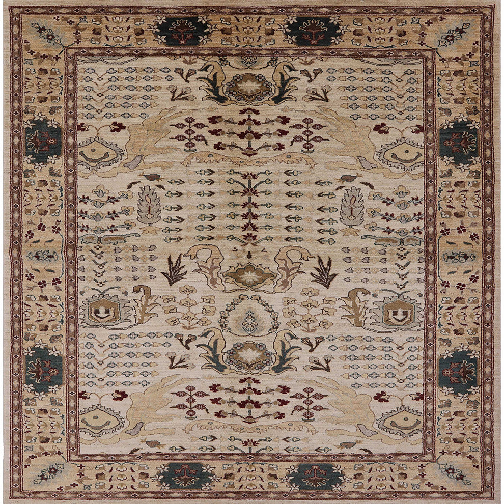 Ahgly Company Indoor Square Mid-Century Modern Area Rugs, 7' Square