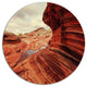 Vermillion Cliffs At Dawn View, Landscape Round Metal Wall Art, 11"